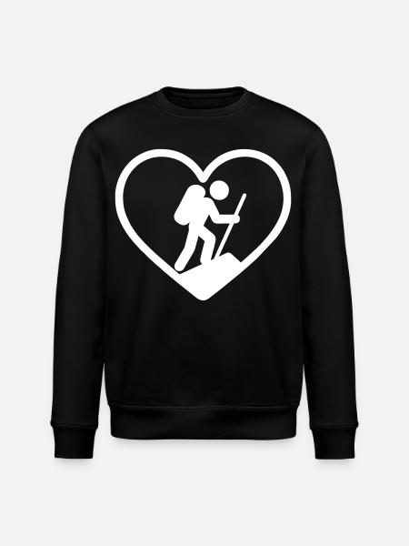 Heart Hiking – Outdoor Adventure Lover - Stanley/Stella ROLLER Unisex Organic Sweatshirt - black