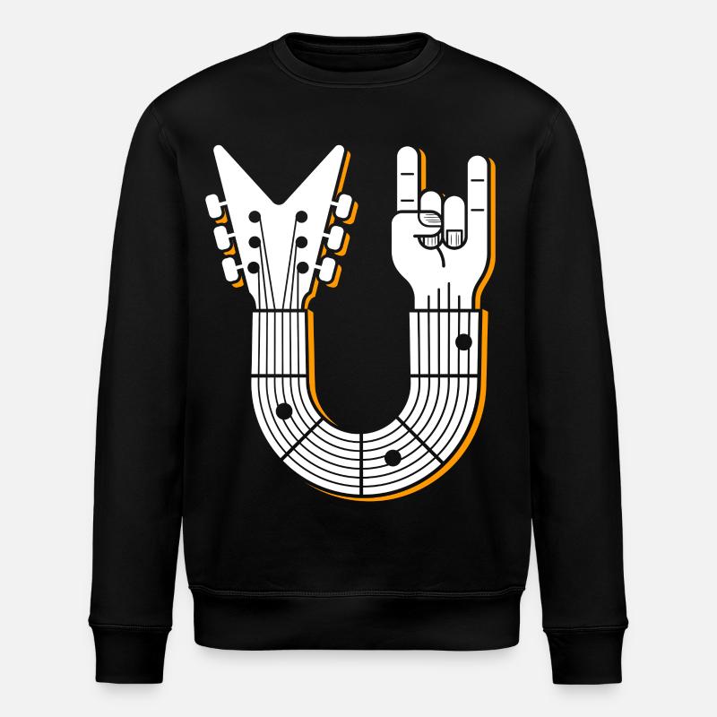 Rock Hand Guitar Emblem - Stanley/Stella ROLLER Unisex Organic Sweatshirt - black