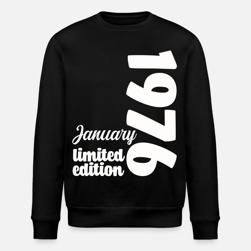 Anniversaire Janvier 1976 Limited Edition Cadeau - Sweat bio ROLLER Stanley/Stella Unisexe - noir