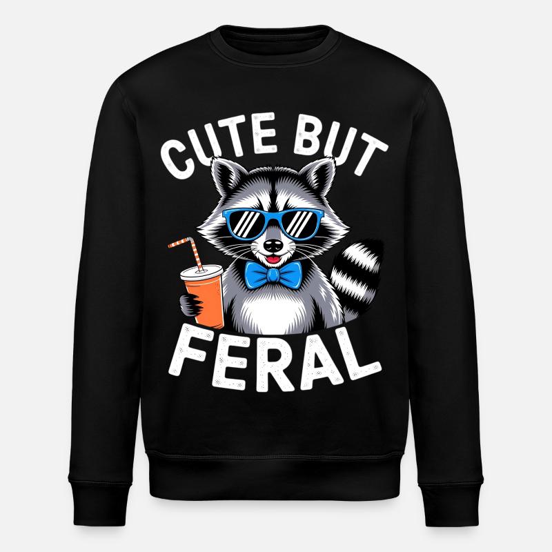 Raton laveur mignon mais sauvage - Sweat bio ROLLER Stanley/Stella Unisexe - noir