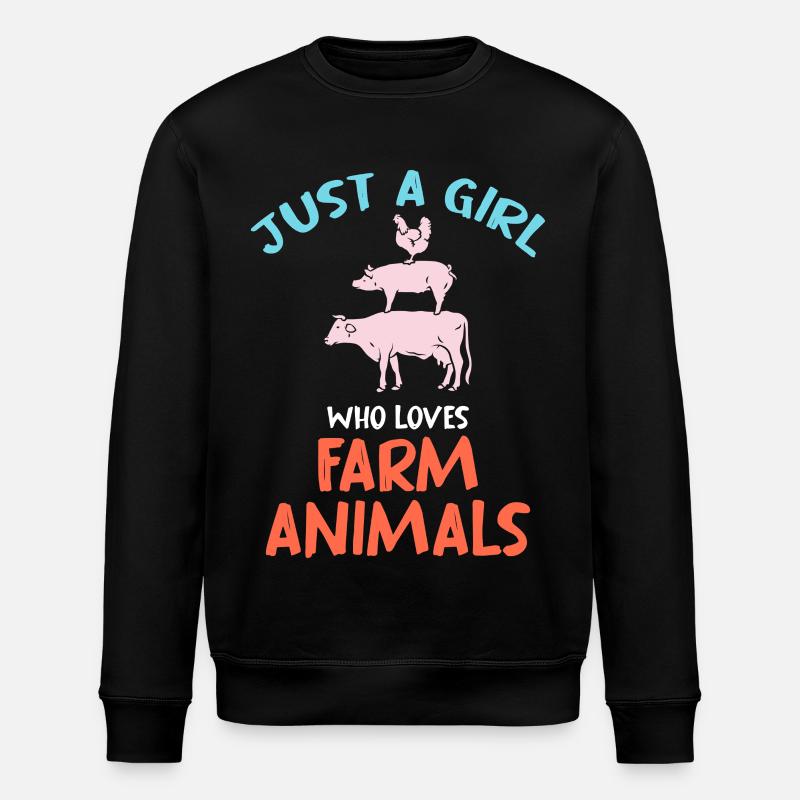 Nur ein Mädchen liebt Hoftiere - Stanley/Stella Unisex Bio-Sweatshirt ROLLER - Schwarz