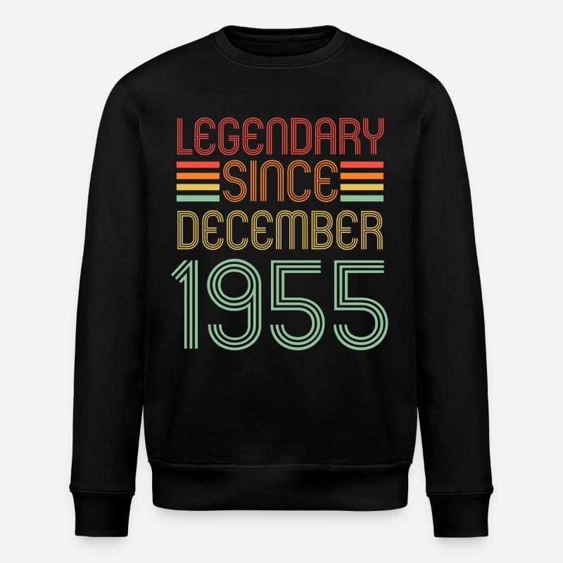 Legendary since December 1955, Retro, Birthday - Stanley/Stella ROLLER Unisex Organic Sweatshirt - black