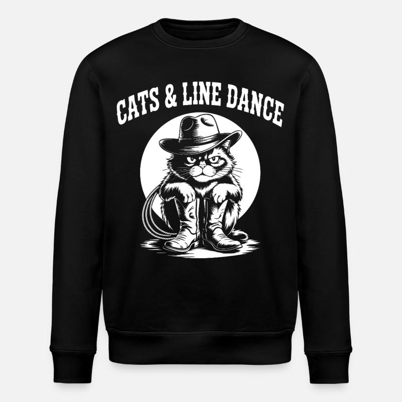Katzencowboy Line Dance - Stanley/Stella Unisex Bio-Sweatshirt ROLLER - Schwarz