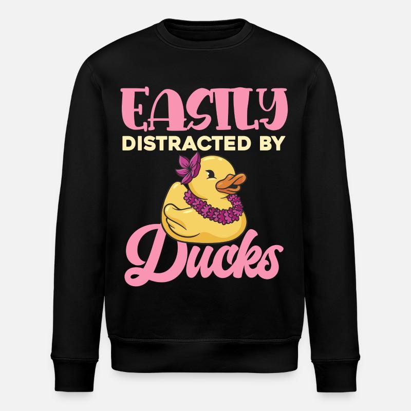 Duck Distraction Duck Design - Stanley/Stella ROLLER Unisex Organic Sweatshirt - black