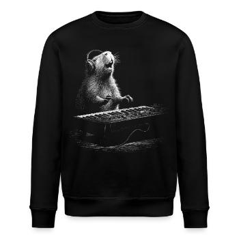 Wasserschwein Keyboard Synthesizer Musik DJ - Stanley/Stella Unisex Bio-Sweatshirt ROLLER - Schwarz - Vorne - Nik (191cm)