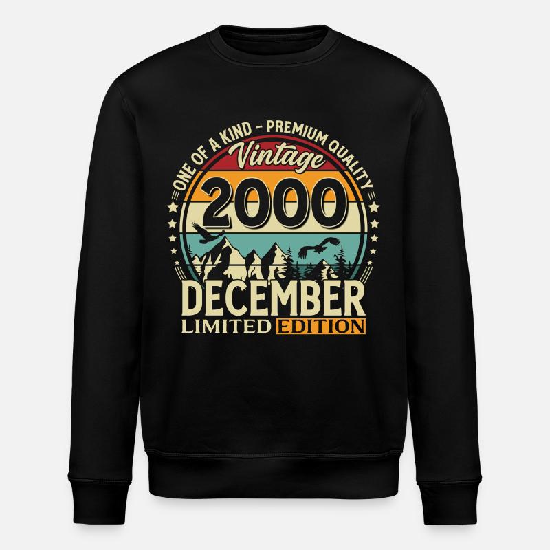 25e anniversaire Millésime décembre 2000 - Sweat bio ROLLER Stanley/Stella Unisexe - noir