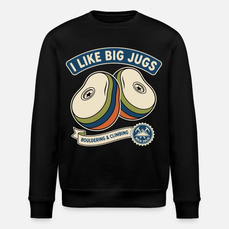 Ich mag Big Jugs Kletter-Boulder-Design - Stanley/Stella Unisex Bio-Sweatshirt ROLLER - Schwarz