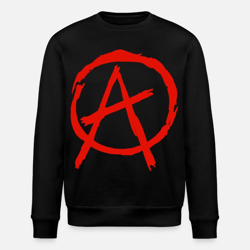 Anarchie Symbol im Kreis - rot - Stanley/Stella Unisex Bio-Sweatshirt ROLLER - Schwarz