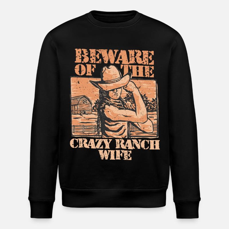 Ehefrau eines Bauern Mutter - Stanley/Stella Unisex Bio-Sweatshirt ROLLER - Schwarz