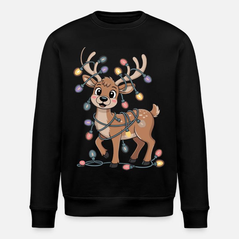 Lichterrentier Weihnachtsspaß - Stanley/Stella Unisex Bio-Sweatshirt ROLLER - Schwarz