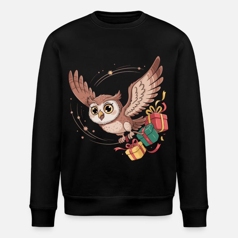 Eulenflug mit Geschenken - Stanley/Stella Unisex Bio-Sweatshirt ROLLER - Schwarz
