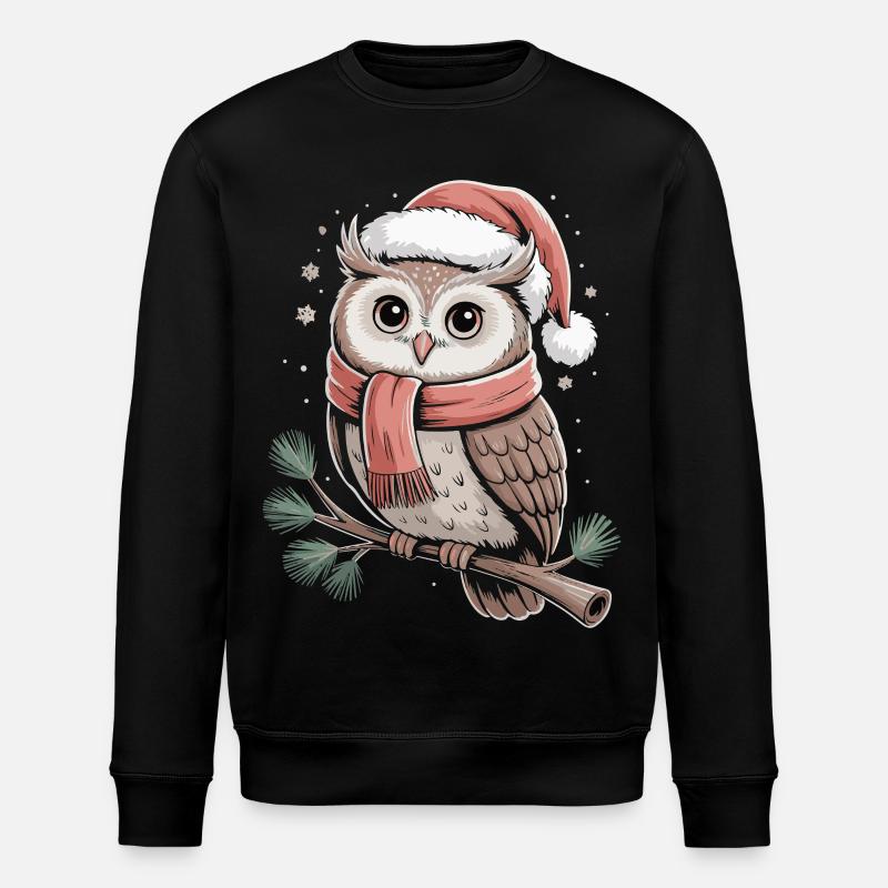 Weihnachts Eulenzauber Schal - Stanley/Stella Unisex Bio-Sweatshirt ROLLER - Schwarz