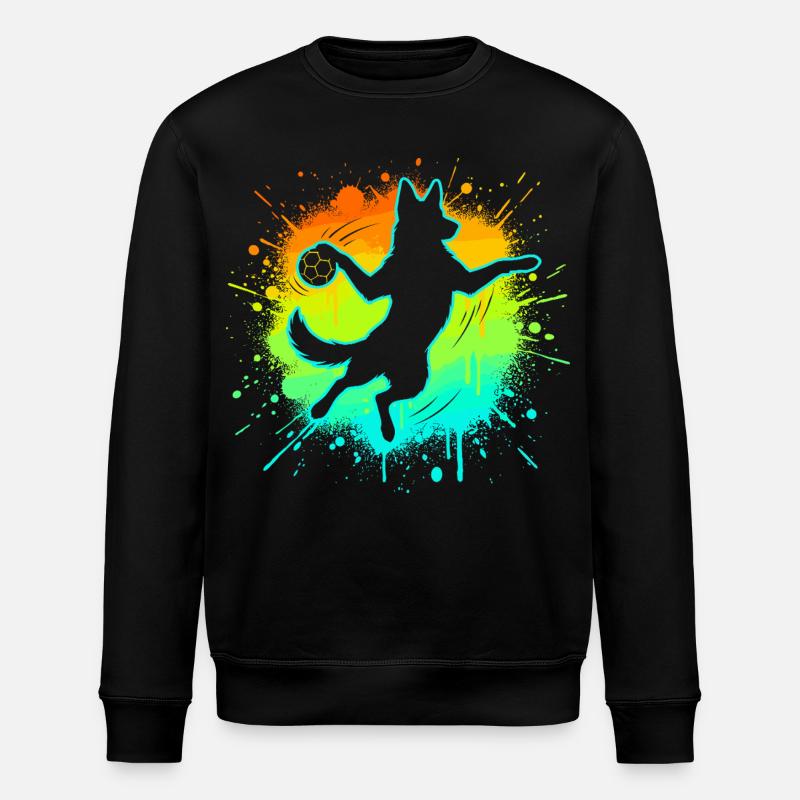 Handballer Deutscher Schäferhund Geschenk Kind - Stanley/Stella Unisex Bio-Sweatshirt ROLLER - Schwarz