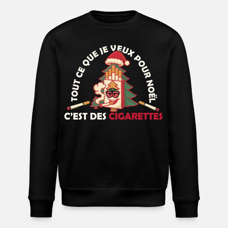 CADEAU NOEL CIGARETTES  - Sweat bio ROLLER Stanley/Stella Unisexe - noir