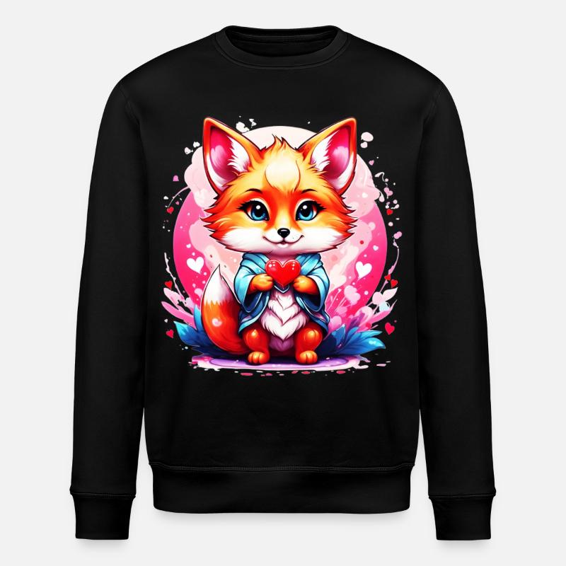 Kawaii Chibi Fuchs - Stanley/Stella Unisex Bio-Sweatshirt ROLLER - Schwarz