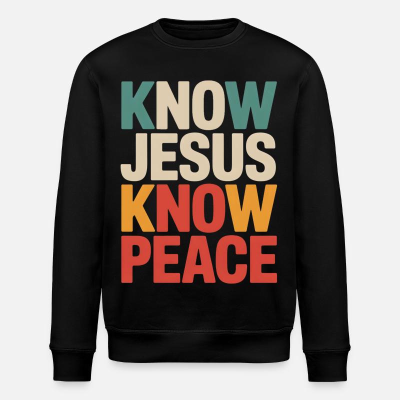Connais Jésus, connais la paix - Sweat bio ROLLER Stanley/Stella Unisexe - noir