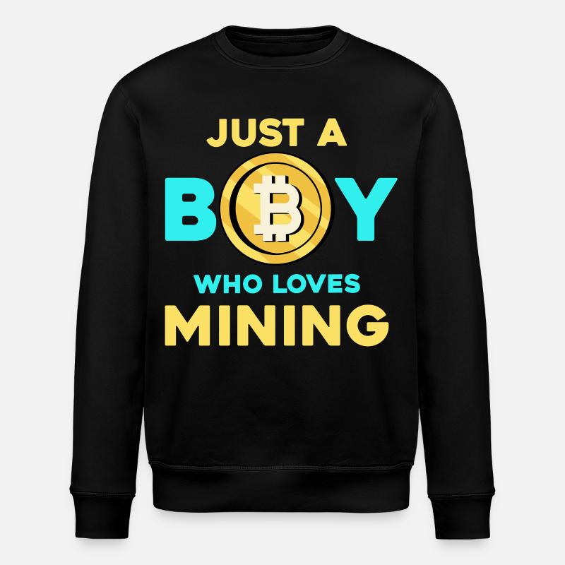 Crypto Mining Boy – Bitcoin Passion - Stanley/Stella ROLLER Unisex Organic Sweatshirt - black