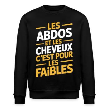 Bauchhaare für Schwache – Kahler großer Bauch - Stanley/Stella Unisex Bio-Sweatshirt ROLLER - Schwarz - Vorne - Nik (191cm)