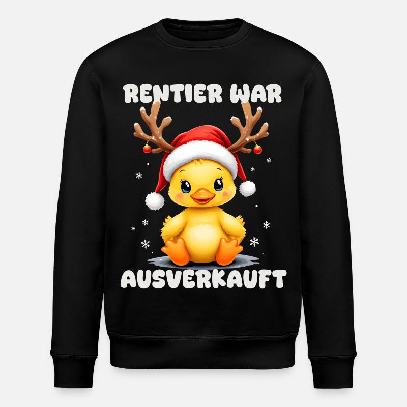 Renne était complet, canard de Noël - Sweat bio ROLLER Stanley/Stella Unisexe - noir