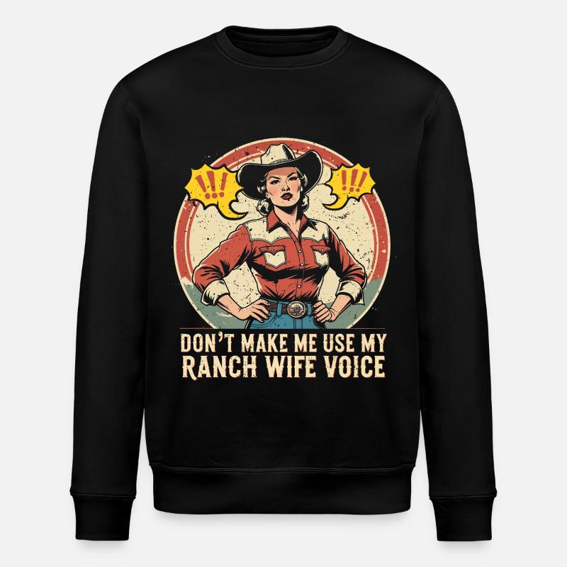 Ehefrau eines Bauern Mutter - Stanley/Stella Unisex Bio-Sweatshirt ROLLER - Schwarz