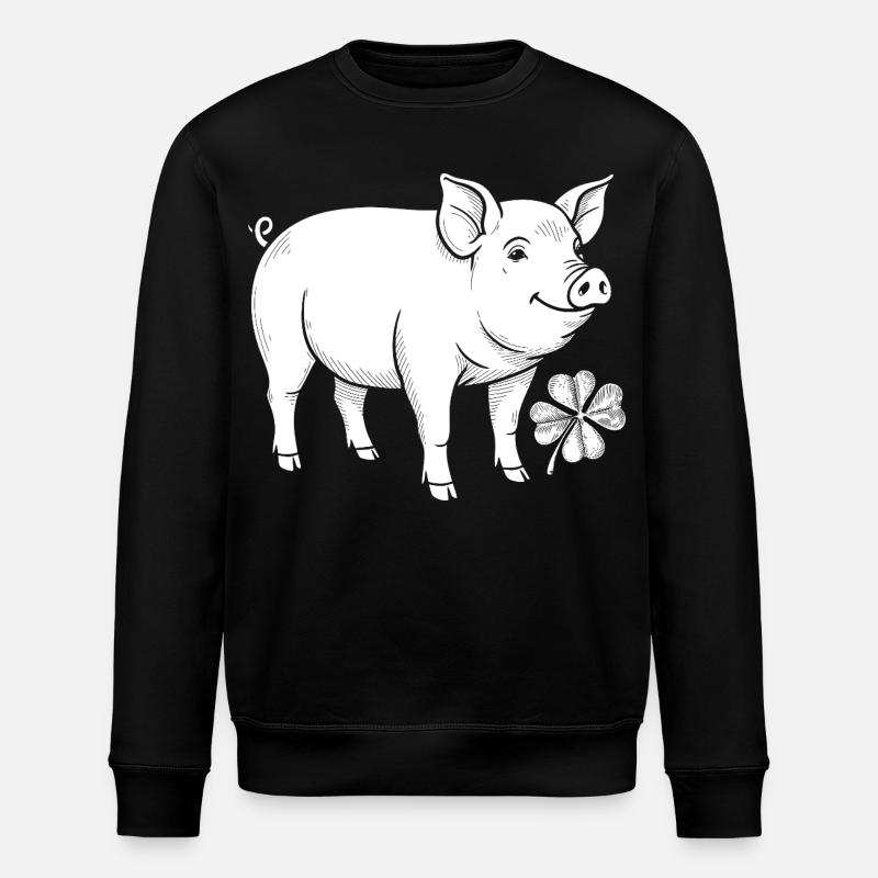 Trèfle de cochon chanceux - Sweat bio ROLLER Stanley/Stella Unisexe - noir