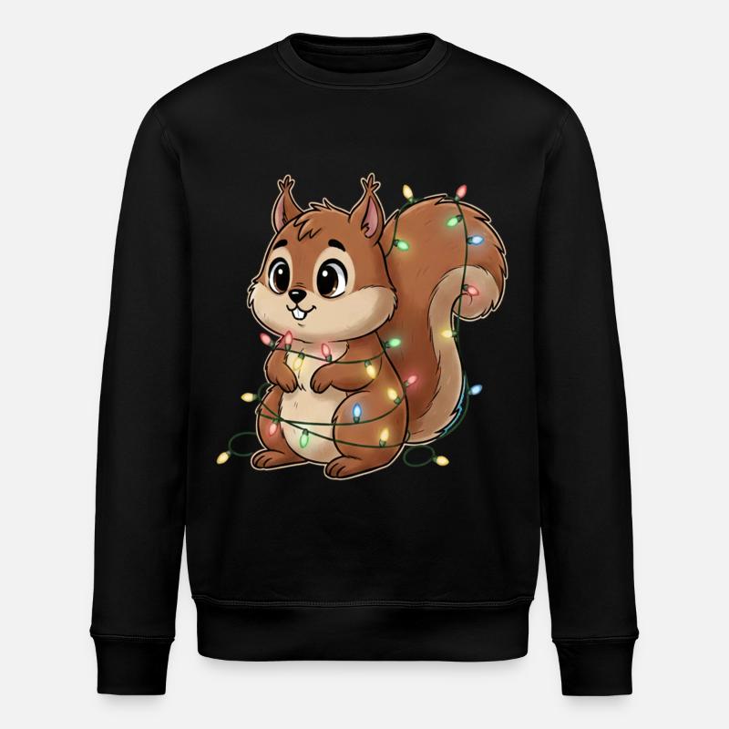 Squirrel hung with lights - Stanley/Stella ROLLER Unisex Organic Sweatshirt - black