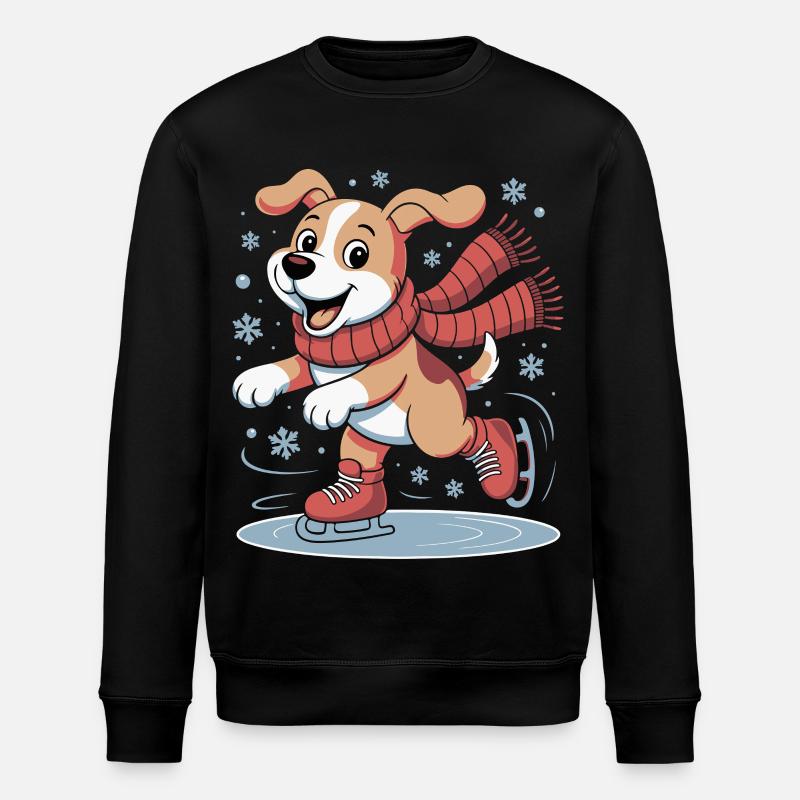 Winterhund Skate-Spass - Stanley/Stella Unisex Bio-Sweatshirt ROLLER - Schwarz