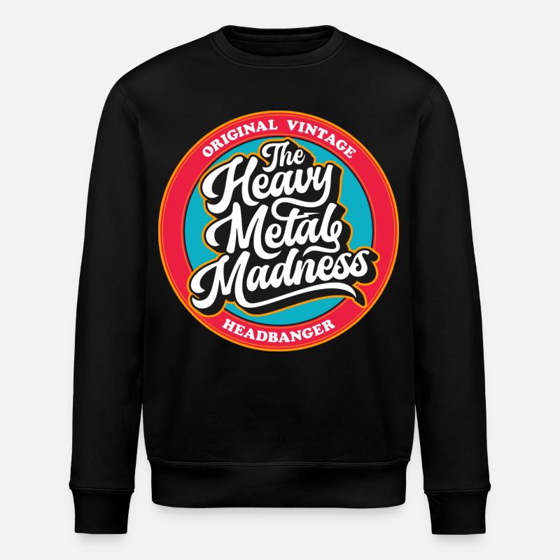Heavy Metal Madness Retro-Abzeichen - Stanley/Stella Unisex Bio-Sweatshirt ROLLER - Schwarz