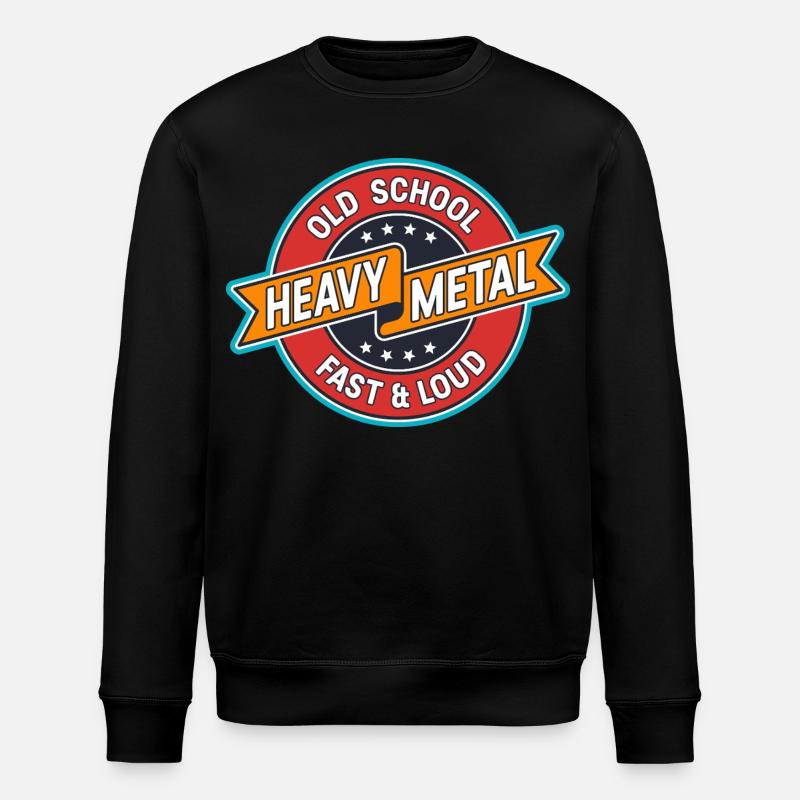 Old School Heavy Metal Abzeichen - Stanley/Stella Unisex Bio-Sweatshirt ROLLER - Schwarz