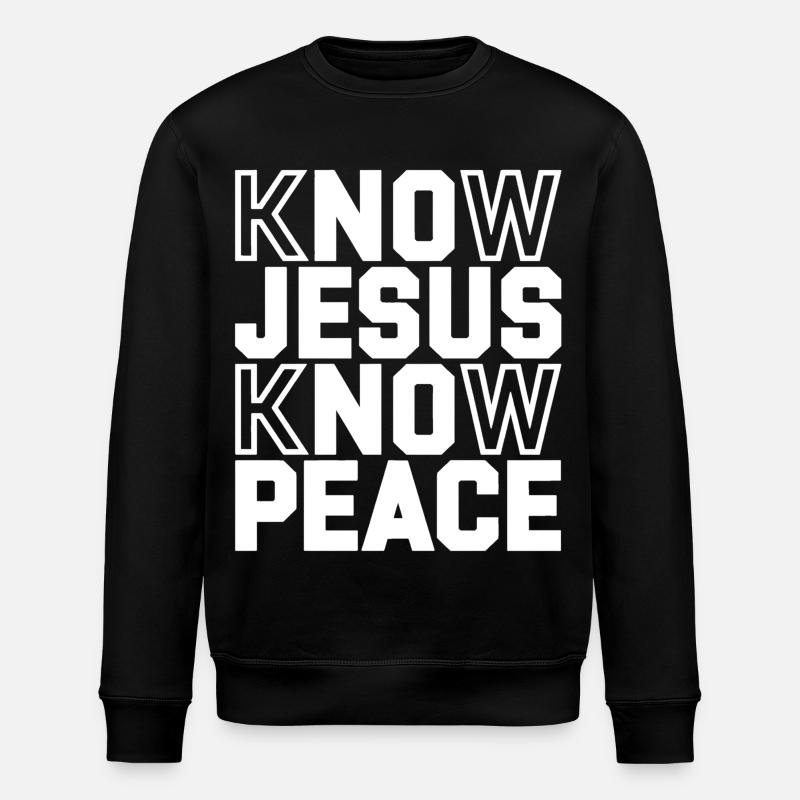 Know Jesus Know Peace - Stanley/Stella Unisex Bio-Sweatshirt ROLLER - Schwarz