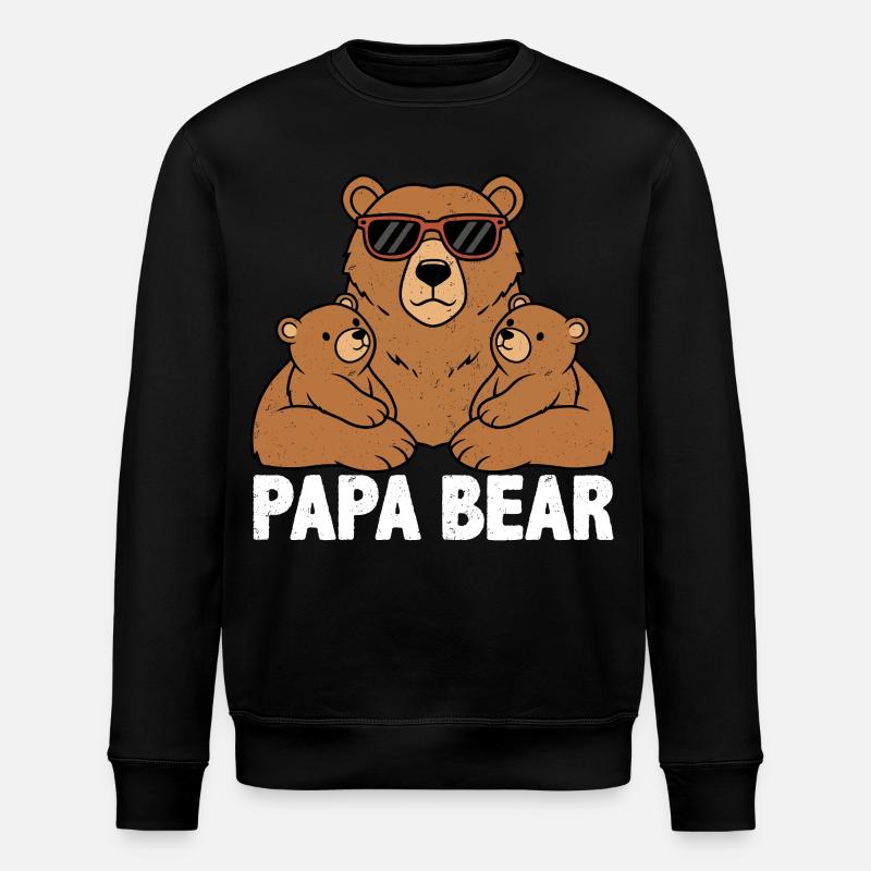Papa Ours - Sweat bio ROLLER Stanley/Stella Unisexe - noir