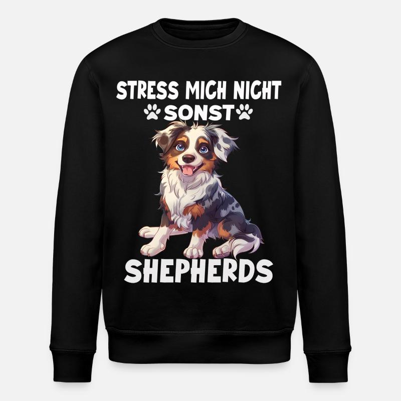 Australian Shepherd Hundebesitzer T Aussie - Stanley/Stella Unisex Bio-Sweatshirt ROLLER - Schwarz