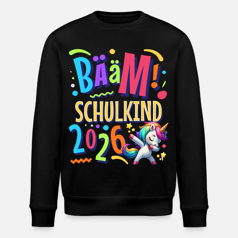 Bääm Schulkind 2026 - Stanley/Stella Unisex Bio-Sweatshirt ROLLER - Schwarz
