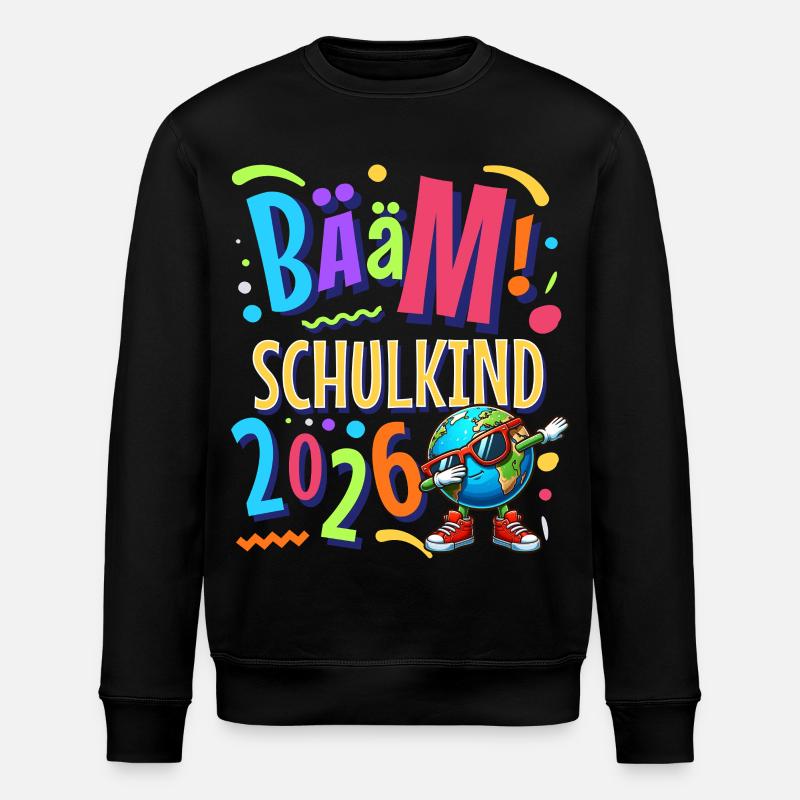 Bääm Schulkind 2026 - Stanley/Stella Unisex Bio-Sweatshirt ROLLER - Schwarz