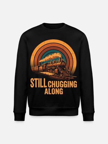 Retro-Dampflokomotiv-Railfan - Stanley/Stella Unisex Bio-Sweatshirt ROLLER - Schwarz