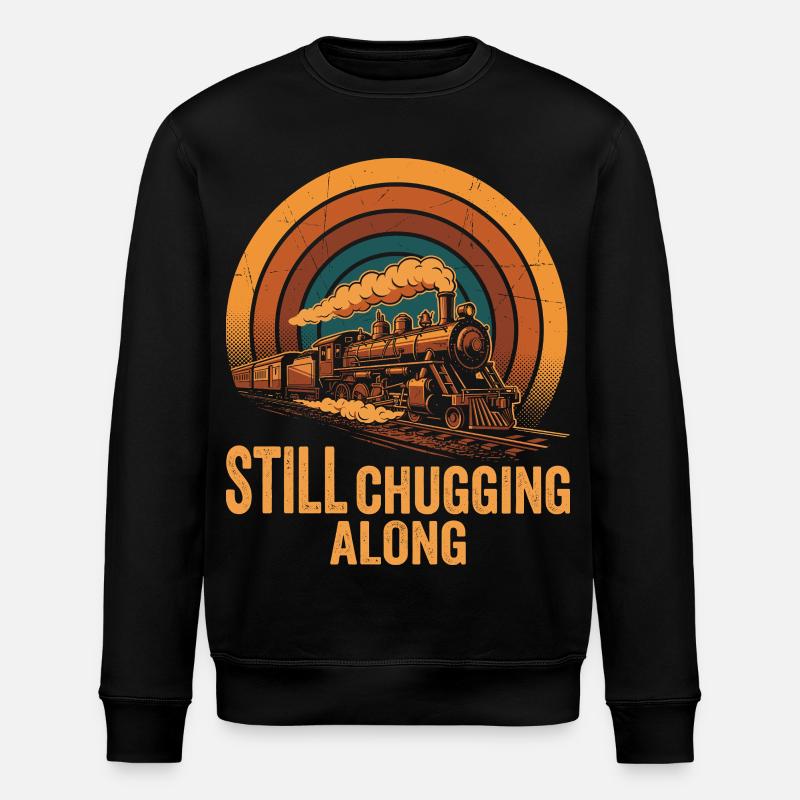 Retro-Dampflokomotiv-Railfan - Stanley/Stella Unisex Bio-Sweatshirt ROLLER - Schwarz