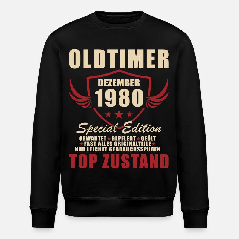 Oldtimer December 1980 Special Edition - Stanley/Stella ROLLER Unisex Organic Sweatshirt - black