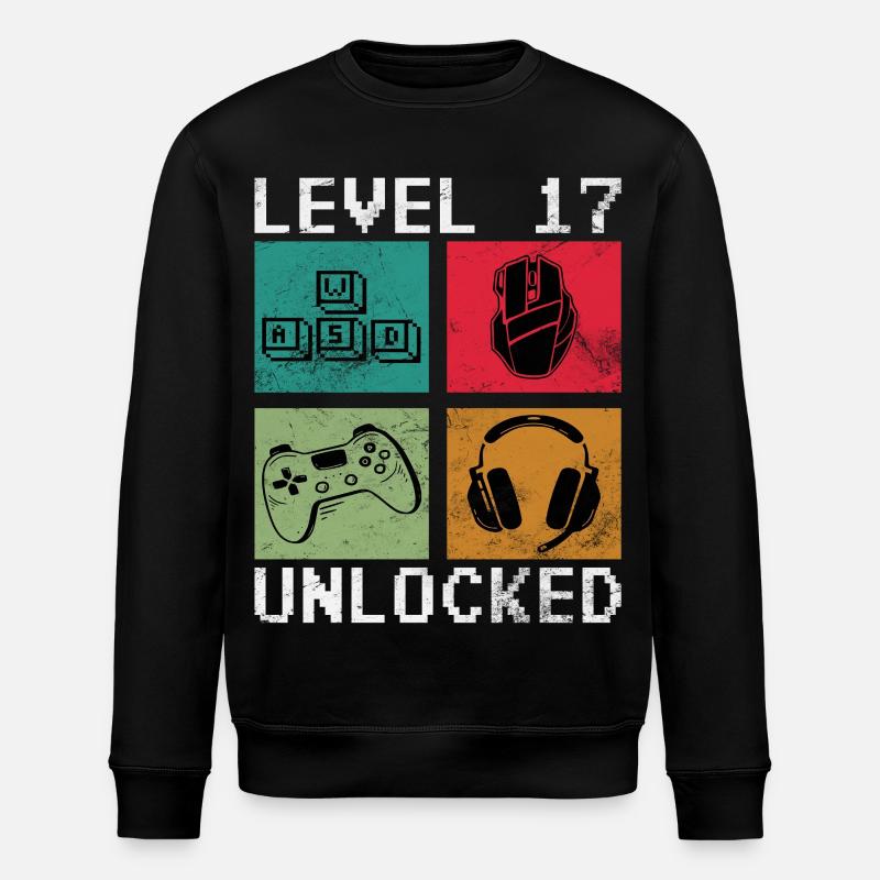 Niveau 17 Débloqué Rétro Gamer - Sweat bio ROLLER Stanley/Stella Unisexe - noir