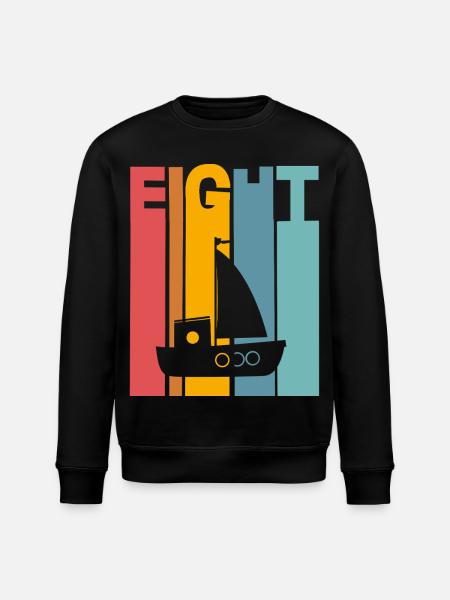 8 years children's birthday ship - Stanley/Stella ROLLER Unisex Organic Sweatshirt - black