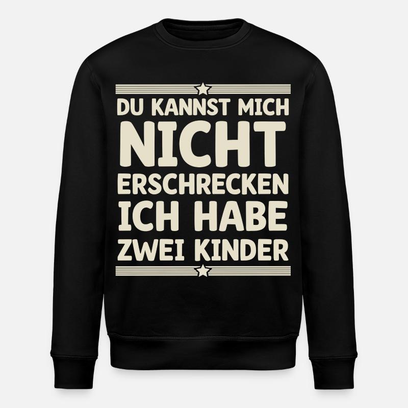 2 Kinder Mutter Mama Vater Papa - Stanley/Stella Unisex Bio-Sweatshirt ROLLER - Schwarz
