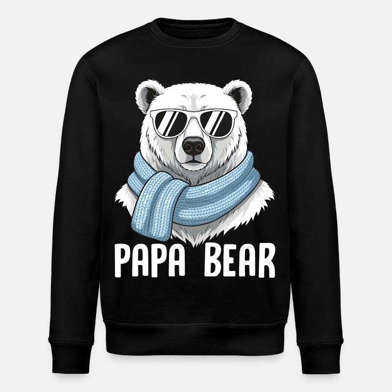 Papa Bear - Stanley/Stella Unisex Bio-Sweatshirt ROLLER - Schwarz