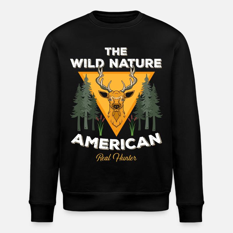 The Wild Nature Real Hunter - Stanley/Stella Unisex Bio-Sweatshirt ROLLER - Schwarz