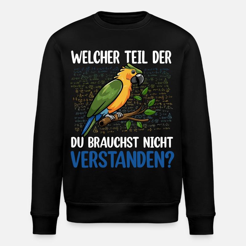 Farbenfroher Papagei Verstehen? - Stanley/Stella Unisex Bio-Sweatshirt ROLLER - Schwarz