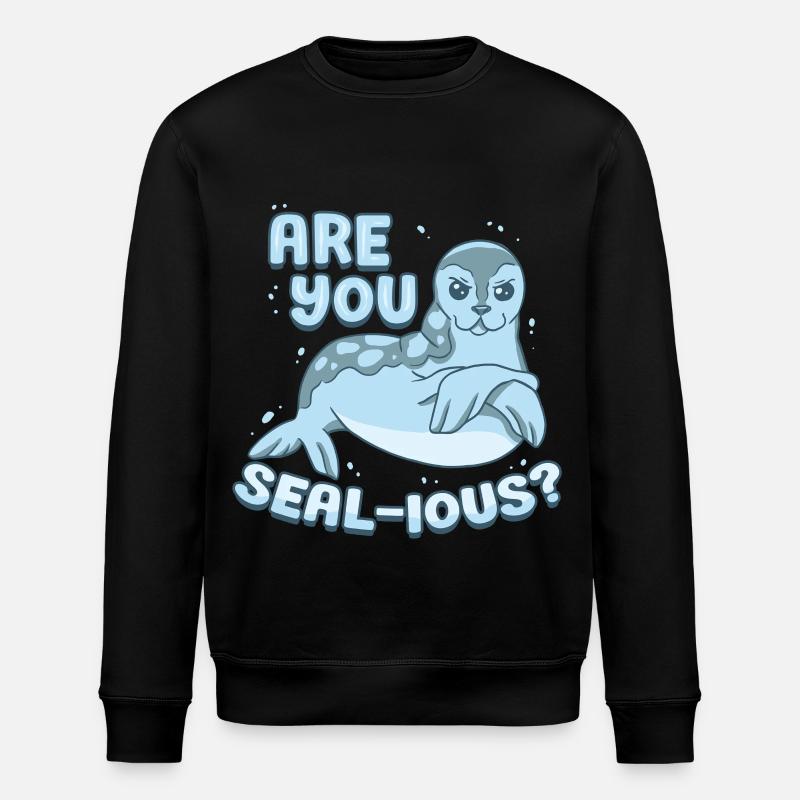 Sattelrobbe Robben Are You Seal-ious? - Stanley/Stella Unisex Bio-Sweatshirt ROLLER - Schwarz