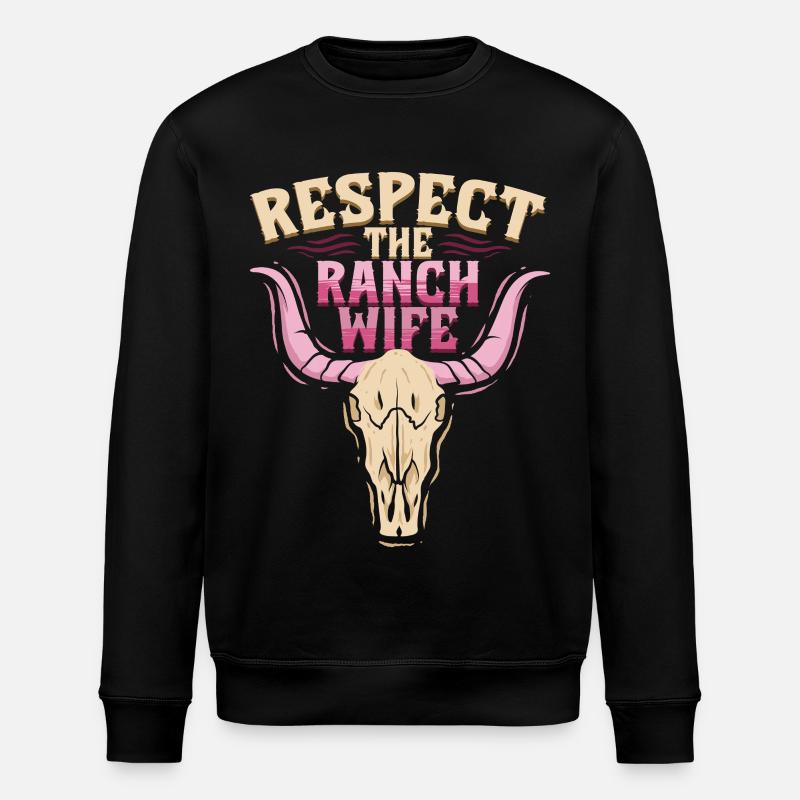 Ehefrau eines Bauern Mutter - Stanley/Stella Unisex Bio-Sweatshirt ROLLER - Schwarz