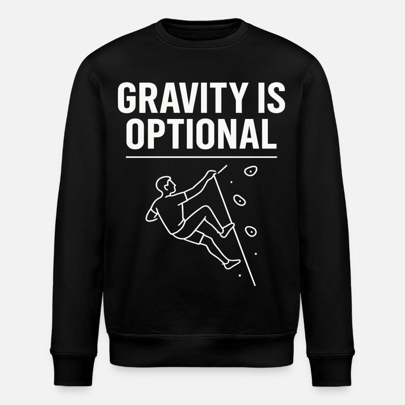 Gravity is optional climbing statement - Stanley/Stella ROLLER Unisex Organic Sweatshirt - black