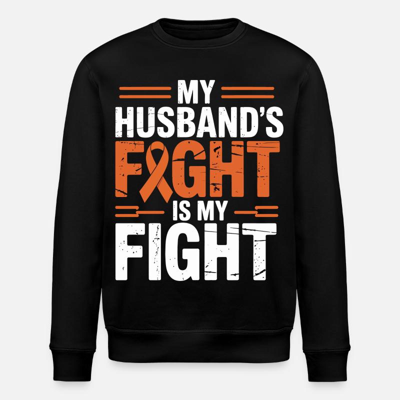 My Husband's Fight Support - Stanley/Stella ROLLER Unisex Organic Sweatshirt - black