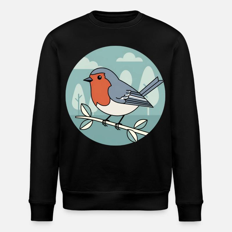 Rotkehlchen - Stanley/Stella Unisex Bio-Sweatshirt ROLLER - Schwarz