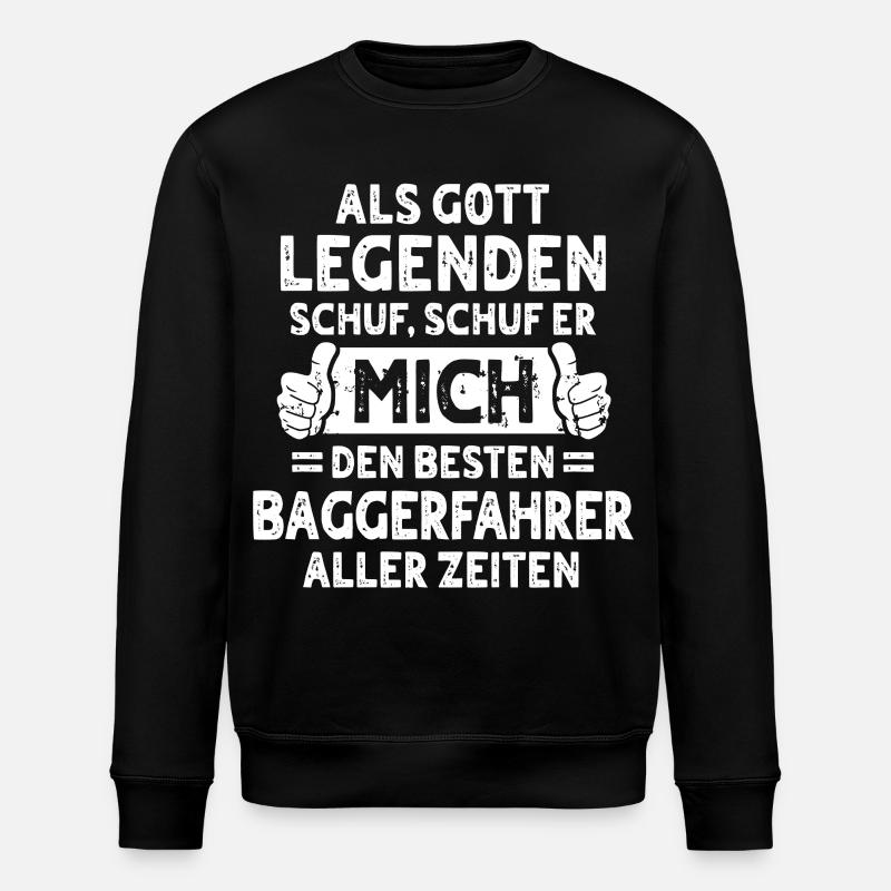 Excavator Operator - Stanley/Stella ROLLER Unisex Organic Sweatshirt - black