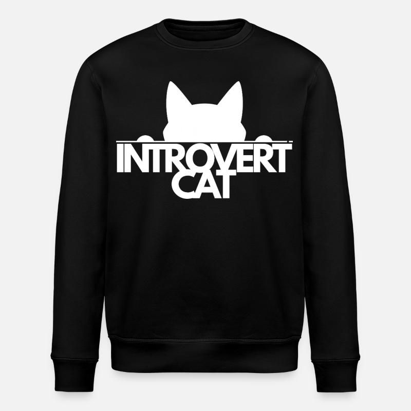 introvert Cat Silhouette - Sweat bio ROLLER Stanley/Stella Unisexe - noir